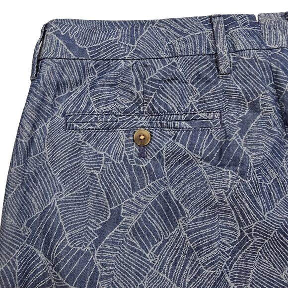 Bonobos Pants Mens Size 33 x 30 Slim Fit Blue Tropical Leaf Print Limited - Picture 7 of 16